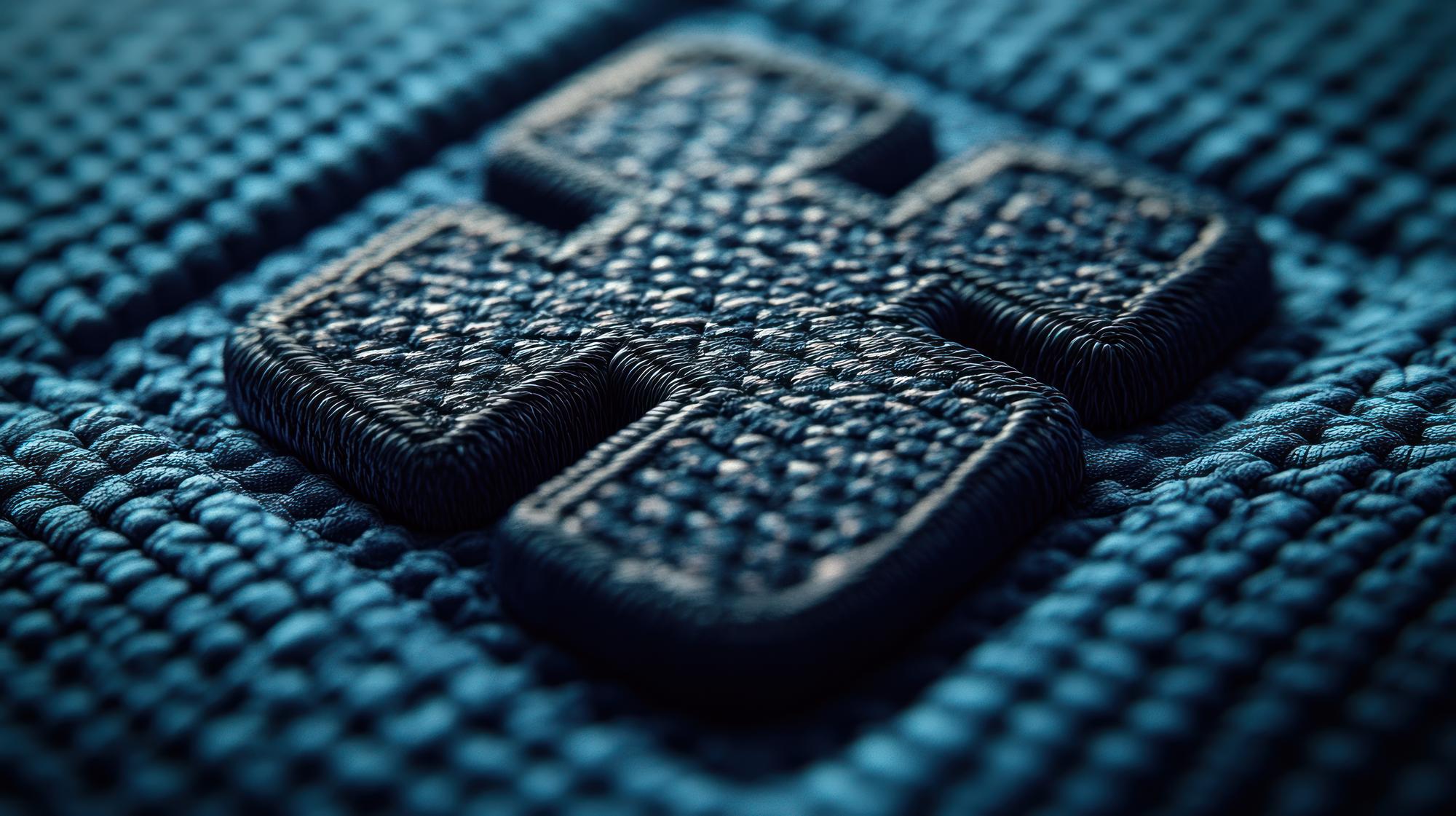 Close-up of micro-stitching in geometric pattern